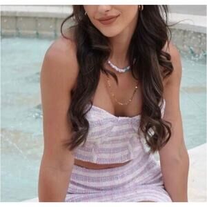 New Zara‎ Tweed Strapless Cropped Top